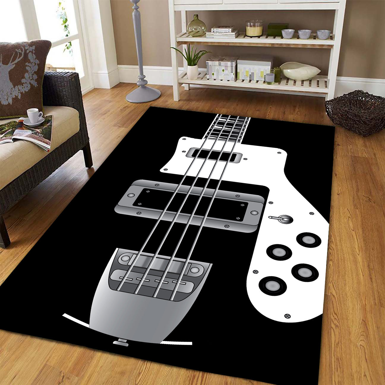 Bass Guitar Rectangle Rug