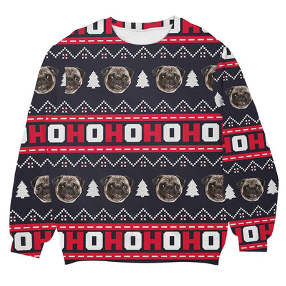 Hohoho Custom Funny Face Personalizedwitch Personalized Christmas Sweater