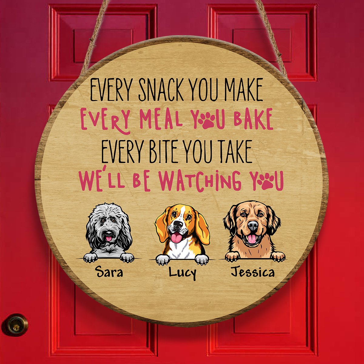 I'll Be Watching You Door Sign Personalizedwitch Personalized Round Wood Sign Outdoor Decor