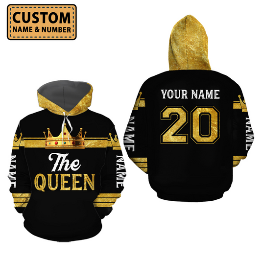 Queen Is The Best Custom Name All Over Print 3D Hoodie Gift For Her