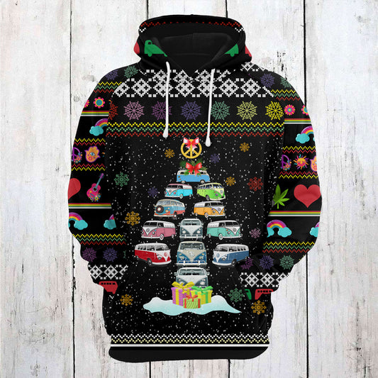 Caravan Christmas Tree T1610 - All Over Print Unisex Hoodie