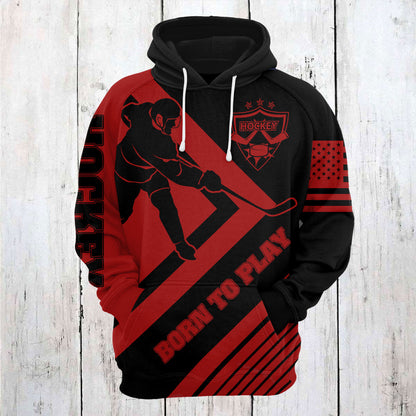 Hockey Born To Play T2110 - All Over Print Unisex Hoodie
