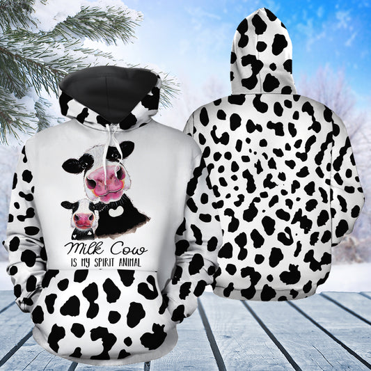 Milk Cow My Spirit Animal T2511 unisex womens & mens, couples matching, friends, funny family sublimation 3D hoodie christmas holiday gifts (plus size available)