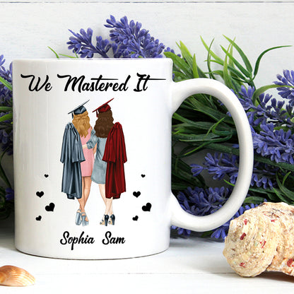 Custom Personalized Coffee mug unique graduation gifts for her, best college, high school grad presents for girls, besties, friends - Bestie Mastered It TY0904217 - PersonalizedWitch