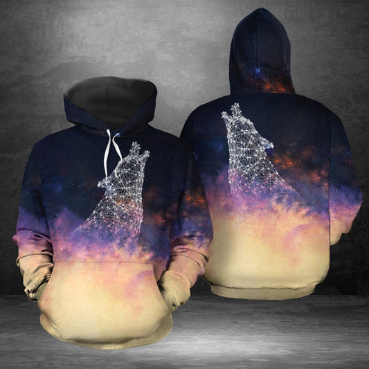 Galaxy Flying Wolf HT251104 Unisex womens & mens, couples matching, friends, funny family sublimation 3D hoodie christmas holiday gifts (plus size available)