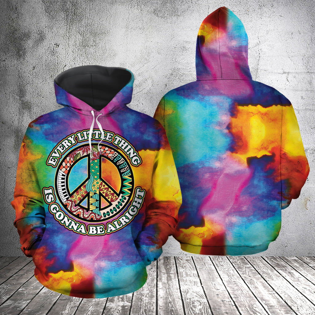 Every little thing is gonna be alright H121704 unisex womens & mens, couples matching, friends, funny family sublimation 3D hoodie christmas holiday gifts (plus size available)
