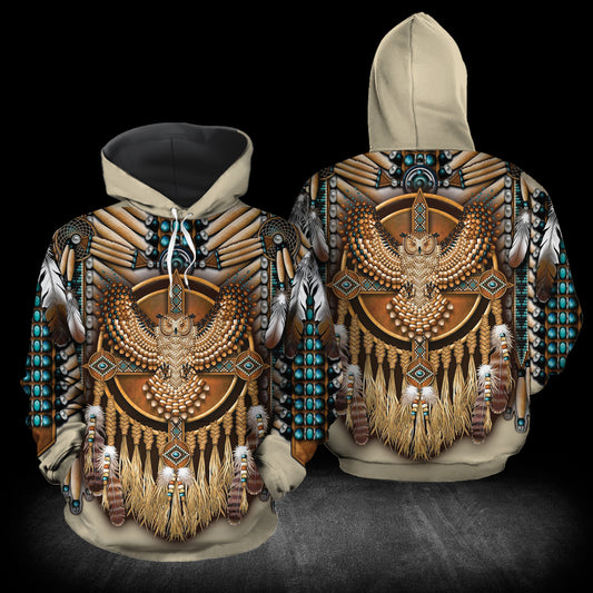 Native Eagle HT111201 Unisex womens & mens, couples matching, friends, funny family sublimation 3D hoodie christmas holiday gifts (plus size available)