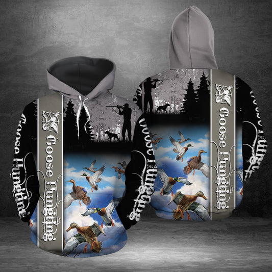 Goose Hunting HT201103 Unisex womens & mens, couples matching, friends, funny family sublimation 3D hoodie christmas holiday gifts (plus size available)