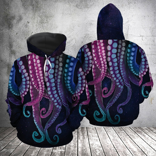 Octopus HT251107 Unisex womens & mens, couples matching, friends, funny family sublimation 3D hoodie christmas holiday gifts (plus size available)