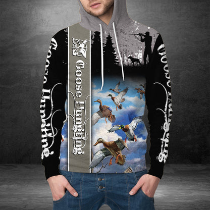 Goose Hunting HT201103 Unisex womens & mens, couples matching, friends, funny family sublimation 3D hoodie christmas holiday gifts (plus size available)