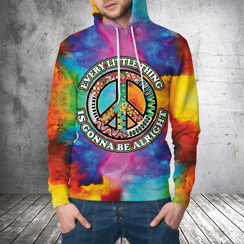 Every little thing is gonna be alright H121704 unisex womens & mens, couples matching, friends, funny family sublimation 3D hoodie christmas holiday gifts (plus size available)
