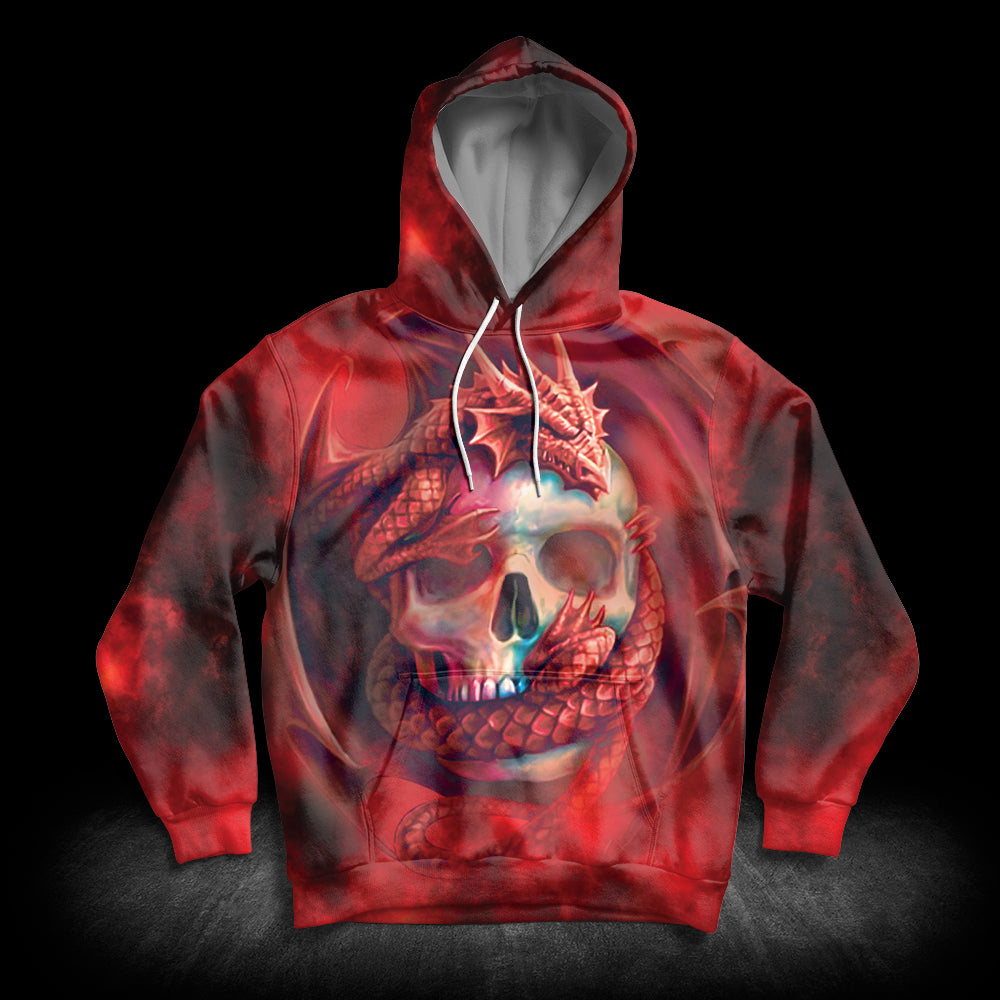Skull Dragon HT111202 Unisex womens & mens, couples matching, friends, funny family sublimation 3D hoodie christmas holiday gifts (plus size available)