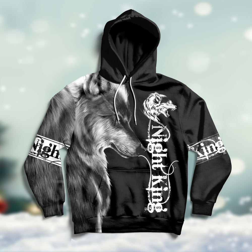Wolf Night King H121707 unisex womens & mens, couples matching, friends, funny family sublimation 3D hoodie christmas holiday gifts (plus size available)