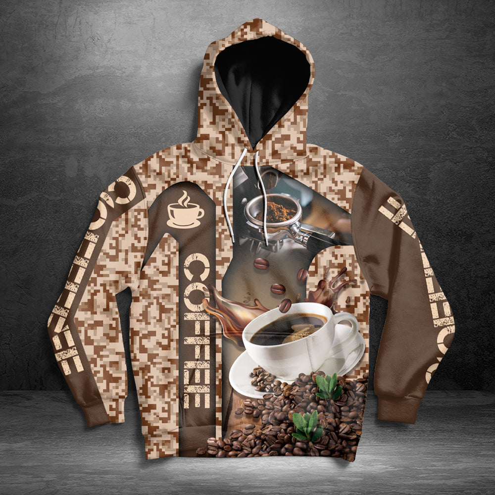 Coffee HT201102 Unisex womens & mens, couples matching, friends, funny family sublimation 3D hoodie christmas holiday gifts (plus size available)