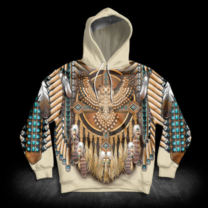 Native Eagle HT111201 Unisex womens & mens, couples matching, friends, funny family sublimation 3D hoodie christmas holiday gifts (plus size available)