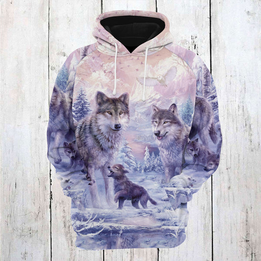 Wolf Family Winter T2910 - All Over Print Unisex Hoodie