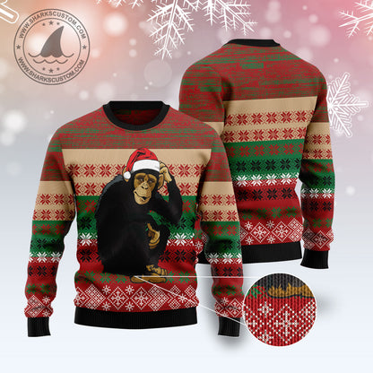 Chimpanzee Christmas T3010 Ugly Christmas Sweater