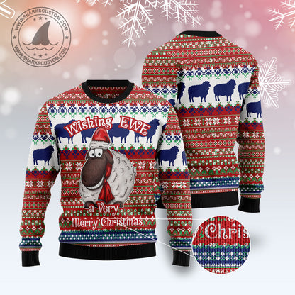 Sheep Wishing EWE T0411 Ugly Christmas Sweater