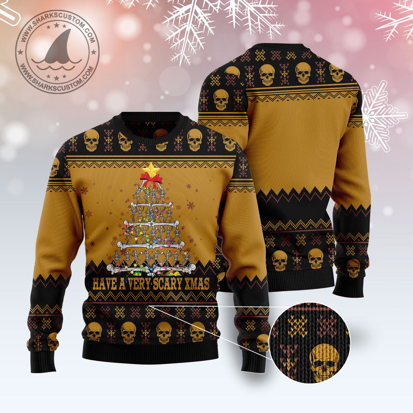 Skull Very Scary Xmas T0611 Ugly Christmas Sweater