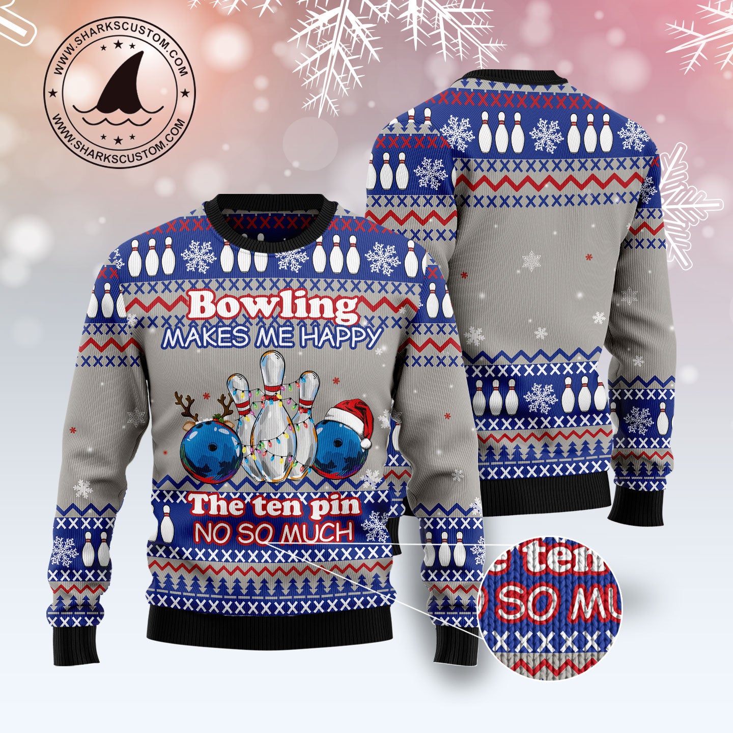 Bowling Merry Christmas T1111 Ugly Christmas Sweater
