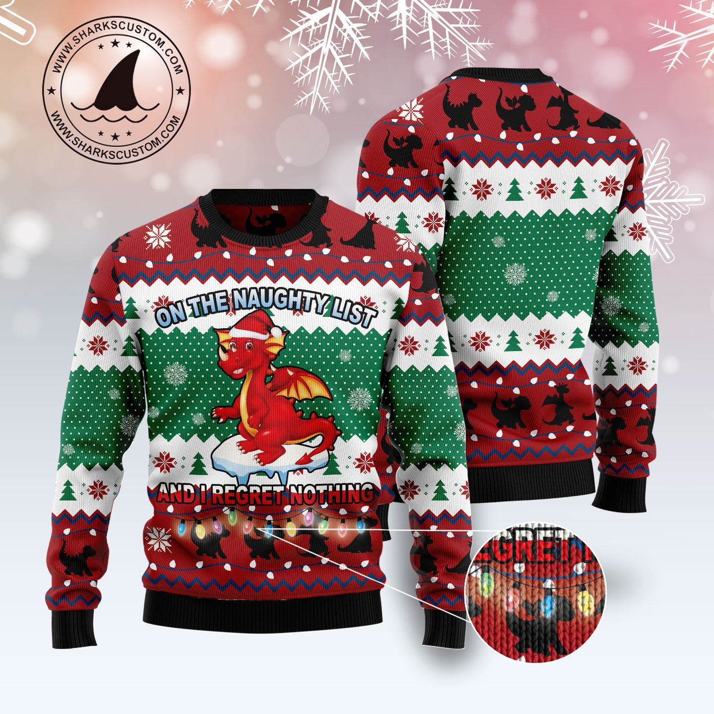 Dragon Christmas List T1111 Ugly Christmas Sweater