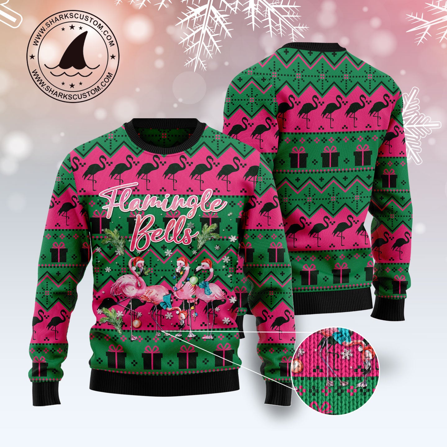 Flamingle Bells T1711 Ugly Christmas Sweater