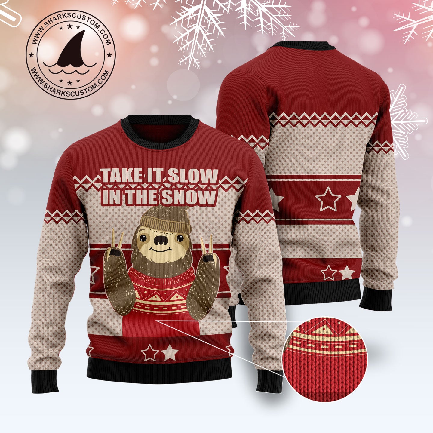 Sloth Take It Slow T1811 Ugly Christmas Sweater