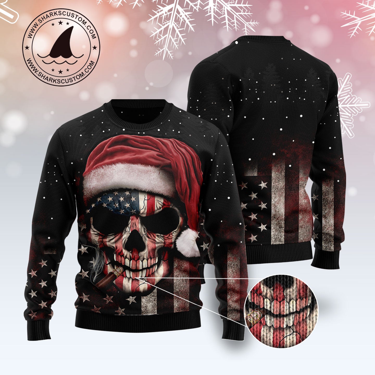 Amazing Skull Christmas HZ120715 Ugly Christmas Sweater