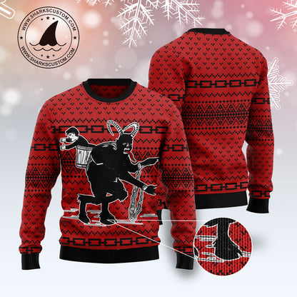 Krampus The Christmas Devil HZ120815 unisex womens & mens, couples matching, friends, funny family ugly christmas holiday sweater gifts (plus size available)