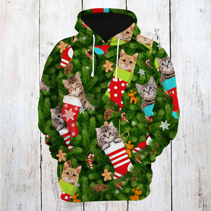 Cat Socks Christmas T710 - All Over Print Unisex Hoodie