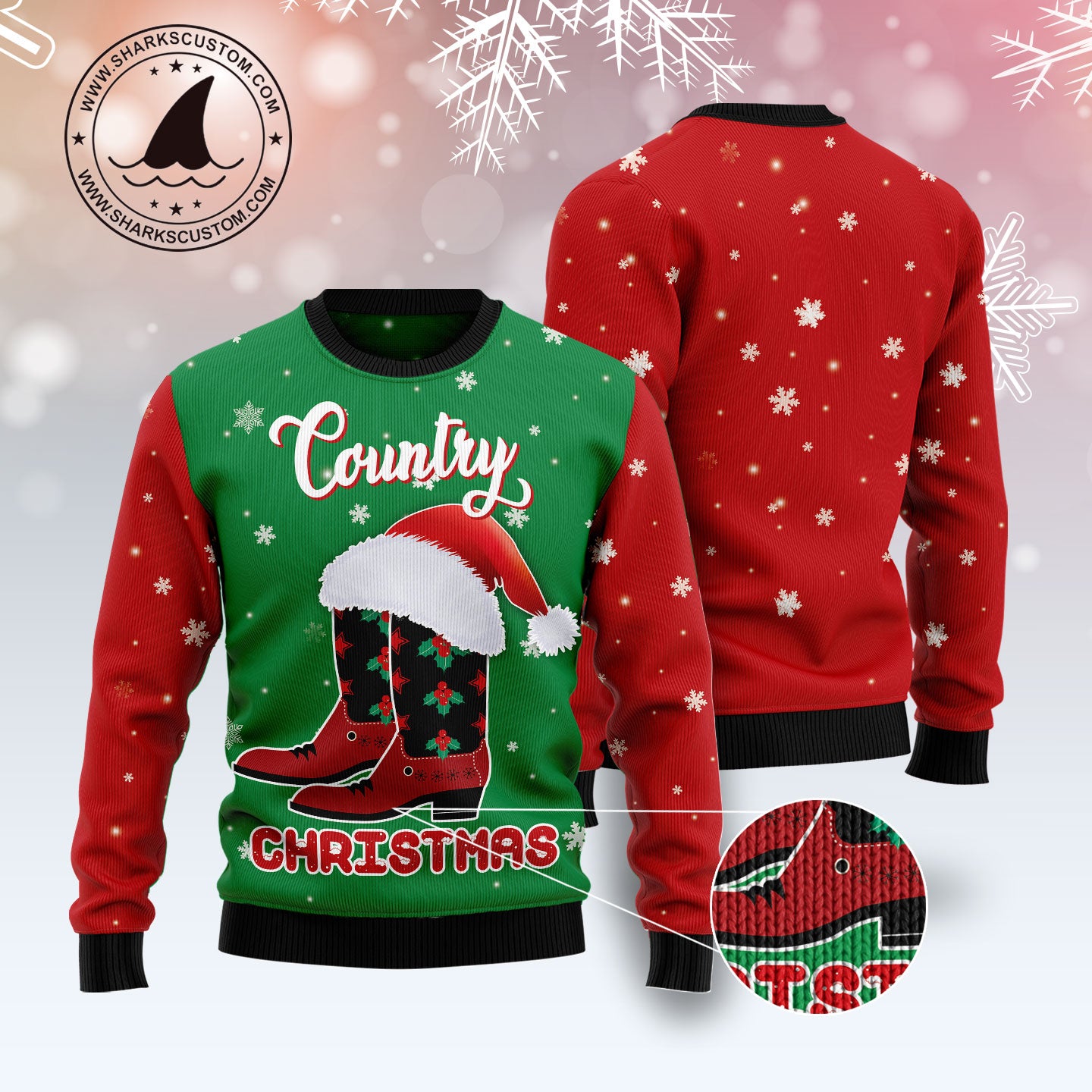 Cowgirl Country Christmas HZ120216 unisex womens & mens, couples matching, friends, funny family ugly christmas holiday sweater gifts (plus size available)