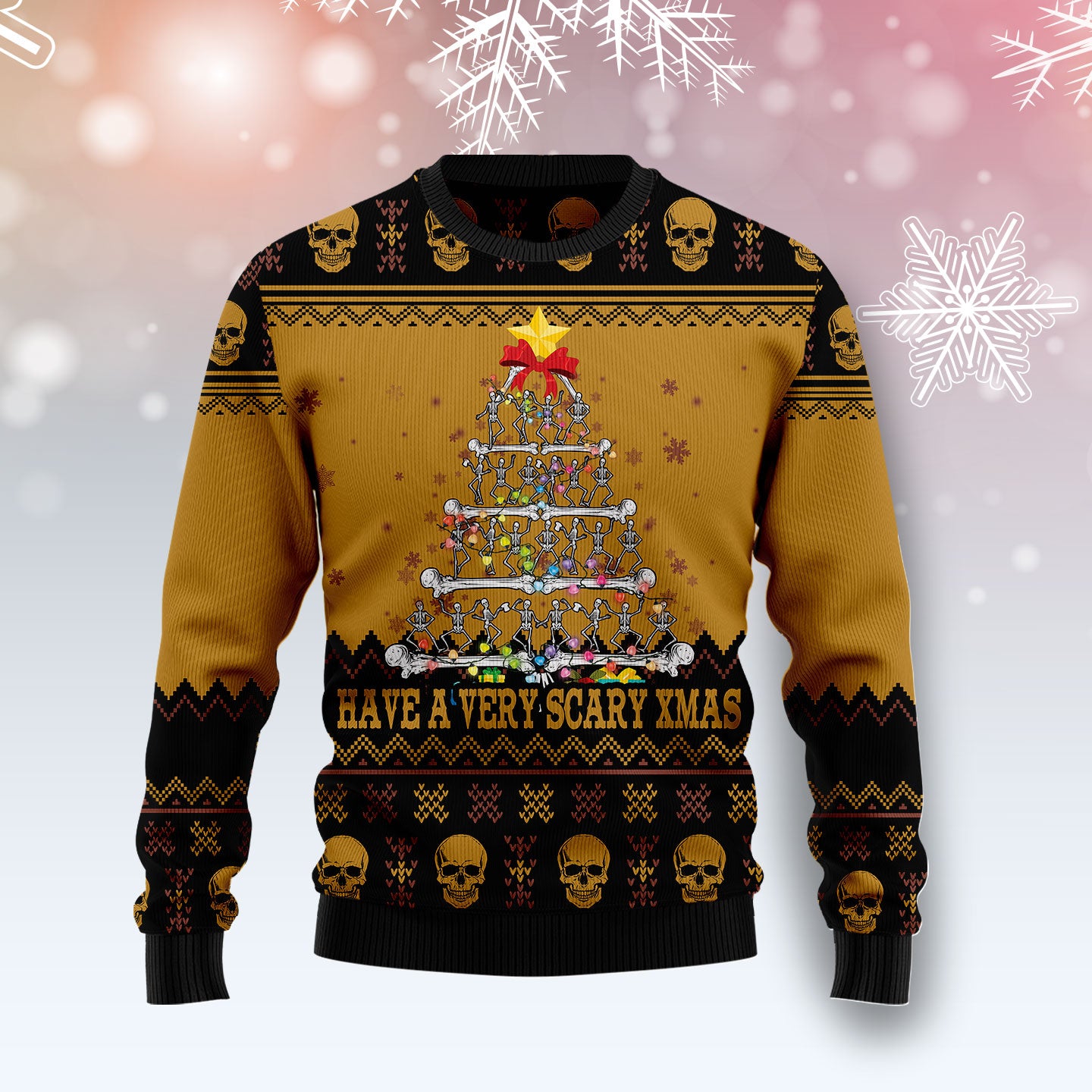 Skull Very Scary Xmas T0611 Ugly Christmas Sweater