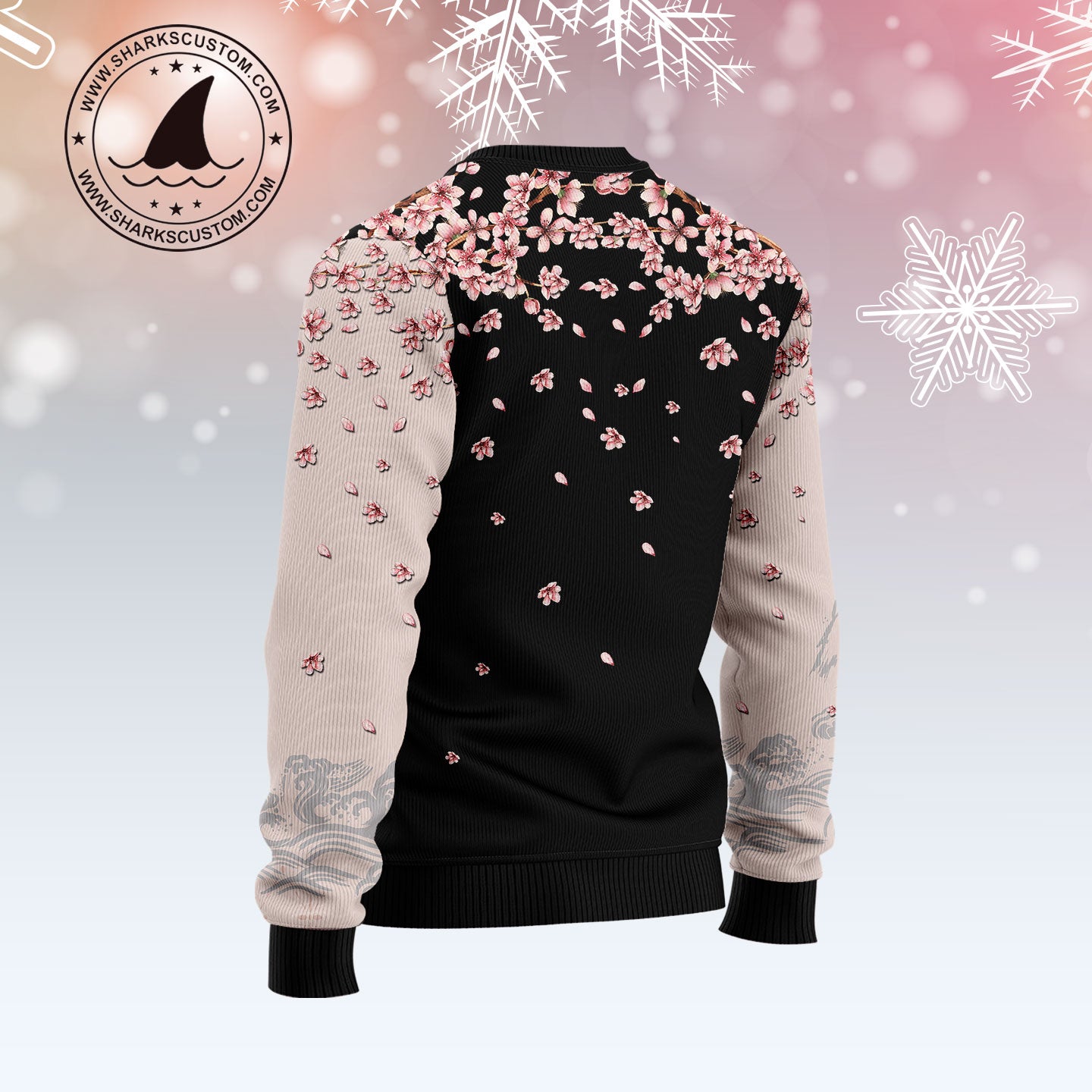 Koi Blossom T0112 unisex womens & mens, couples matching, friends, funny family ugly christmas holiday sweater gifts (plus size available)