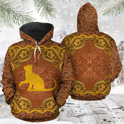 Love Cat antique golden HZ121605 unisex womens & mens, couples matching, friends, funny family sublimation 3D hoodie christmas holiday gifts (plus size available)