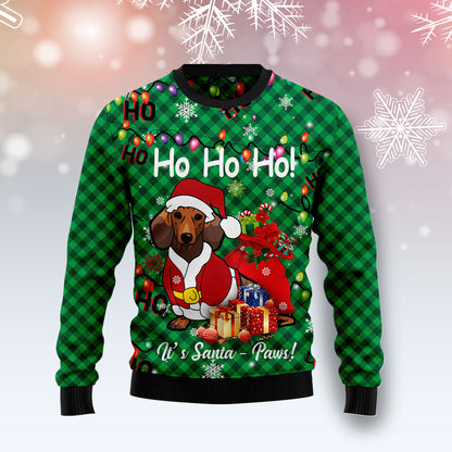 Dachshund Santa Paw T2210 Ugly Christmas Sweater