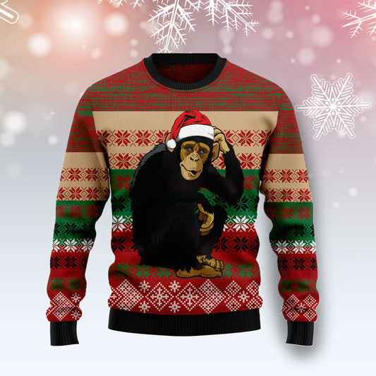 Chimpanzee Christmas T3010 Ugly Christmas Sweater