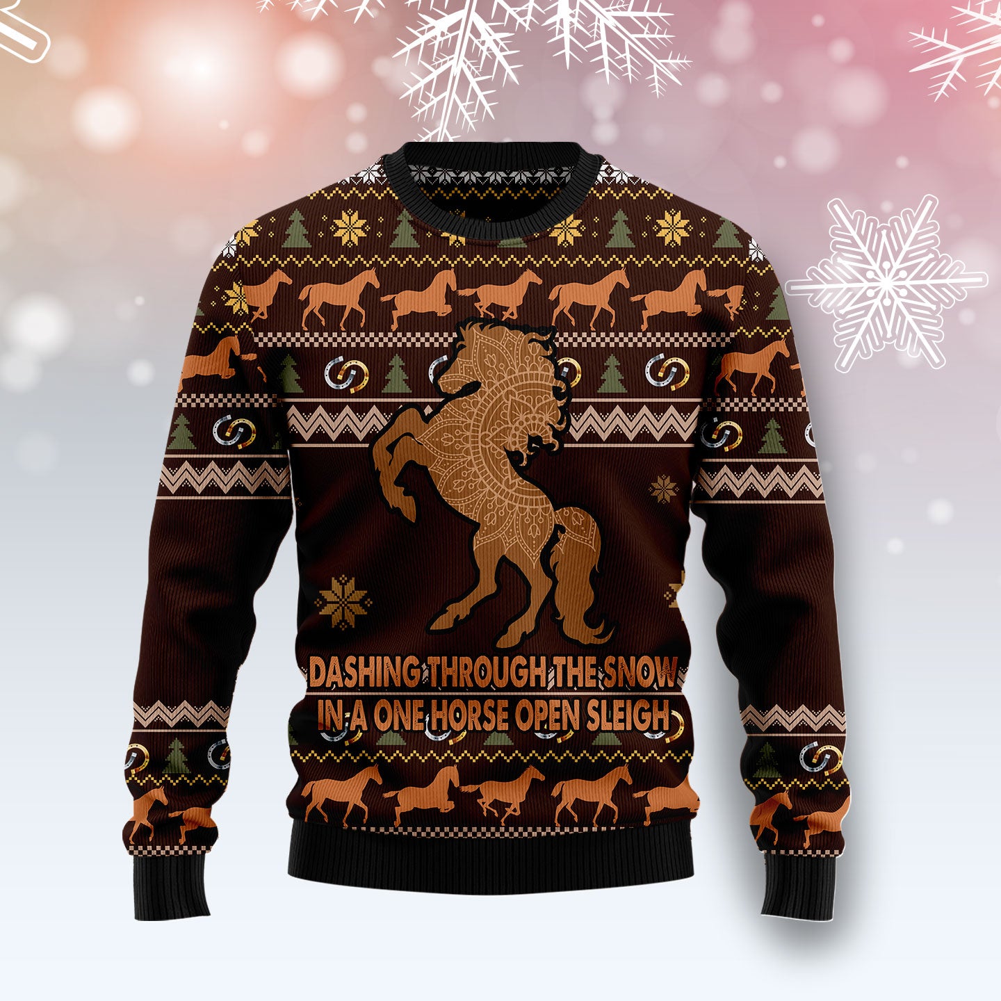 Horse Through Snow T0511 Ugly Christmas Sweater