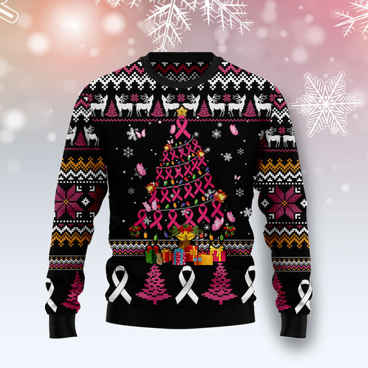 Breast Cancer Awareness Christmas Tree T0611 Ugly Christmas Sweater