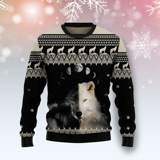 Wolf Day And Night T1011 Ugly Christmas Sweater