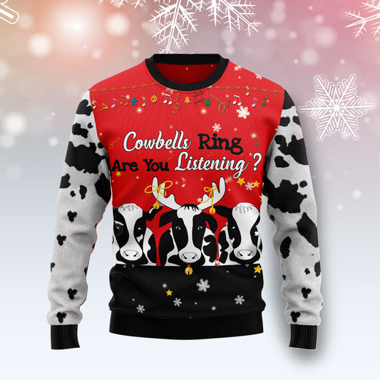 Cow Bell Rings T1111 Ugly Christmas Sweater