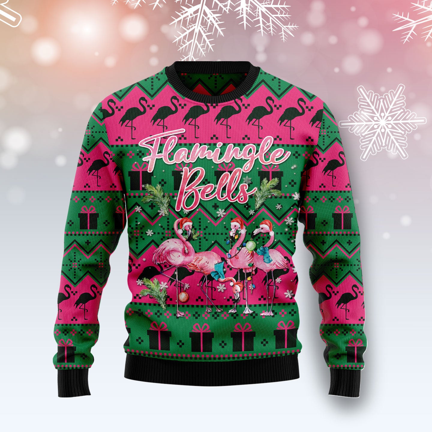 Flamingle Bells T1711 Ugly Christmas Sweater