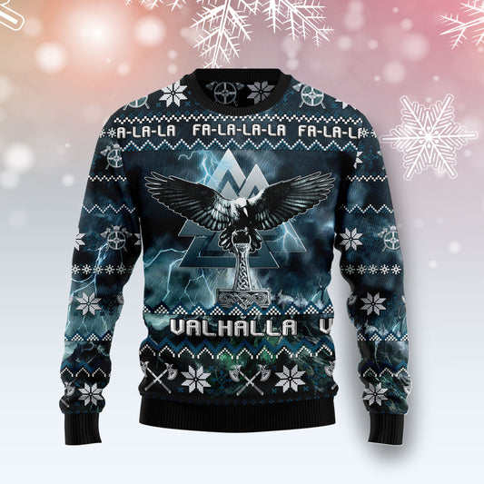 Viking Symbol T2711 unisex womens & mens, couples matching, friends, funny family ugly christmas holiday sweater gifts (plus size available)
