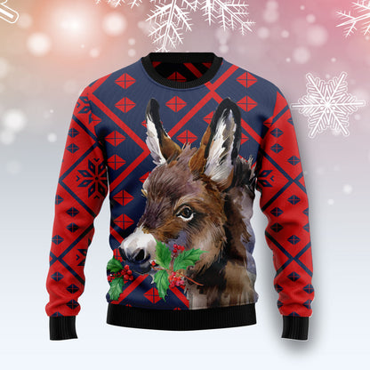 Donkey Christmas T3011 unisex womens & mens, couples matching, friends, funny family ugly christmas holiday sweater gifts (plus size available)