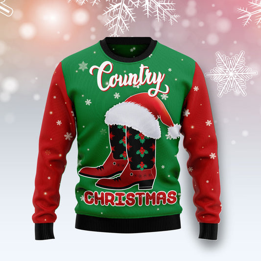 Cowgirl Country Christmas HZ120216 unisex womens & mens, couples matching, friends, funny family ugly christmas holiday sweater gifts (plus size available)