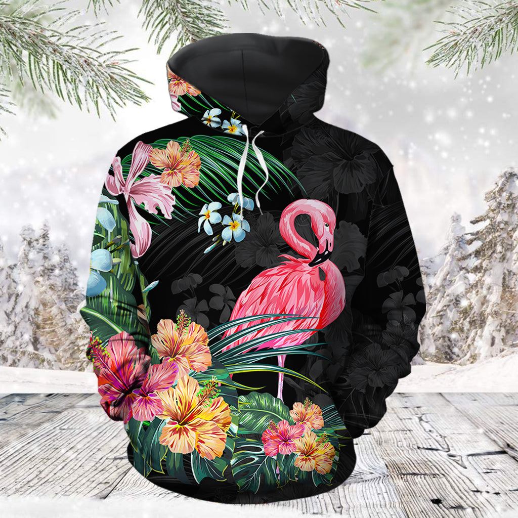 Floral Flamingo H121711 unisex womens & mens, couples matching, friends, funny family sublimation 3D hoodie christmas holiday gifts (plus size available)