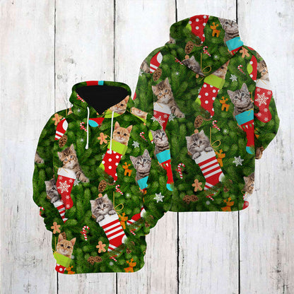 Cat Socks Christmas T710 - All Over Print Unisex Hoodie