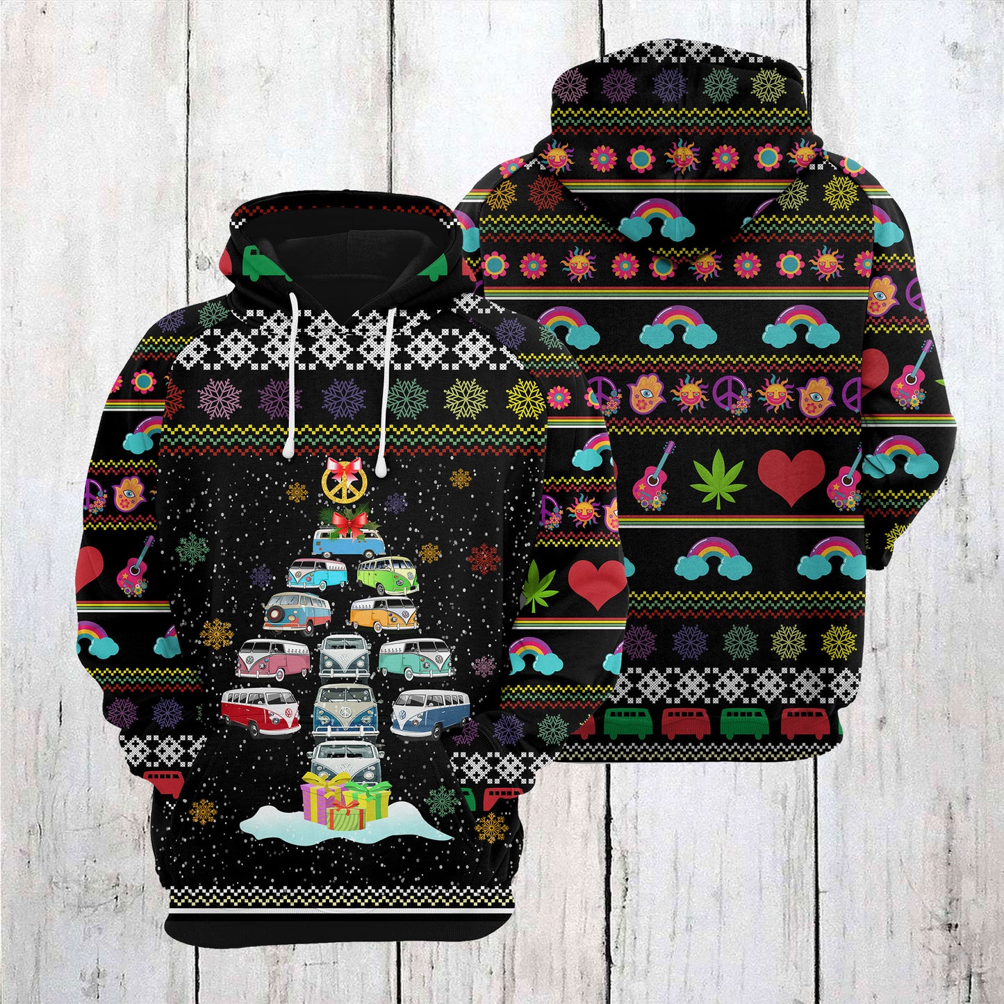 Caravan Christmas Tree T1610 - All Over Print Unisex Hoodie