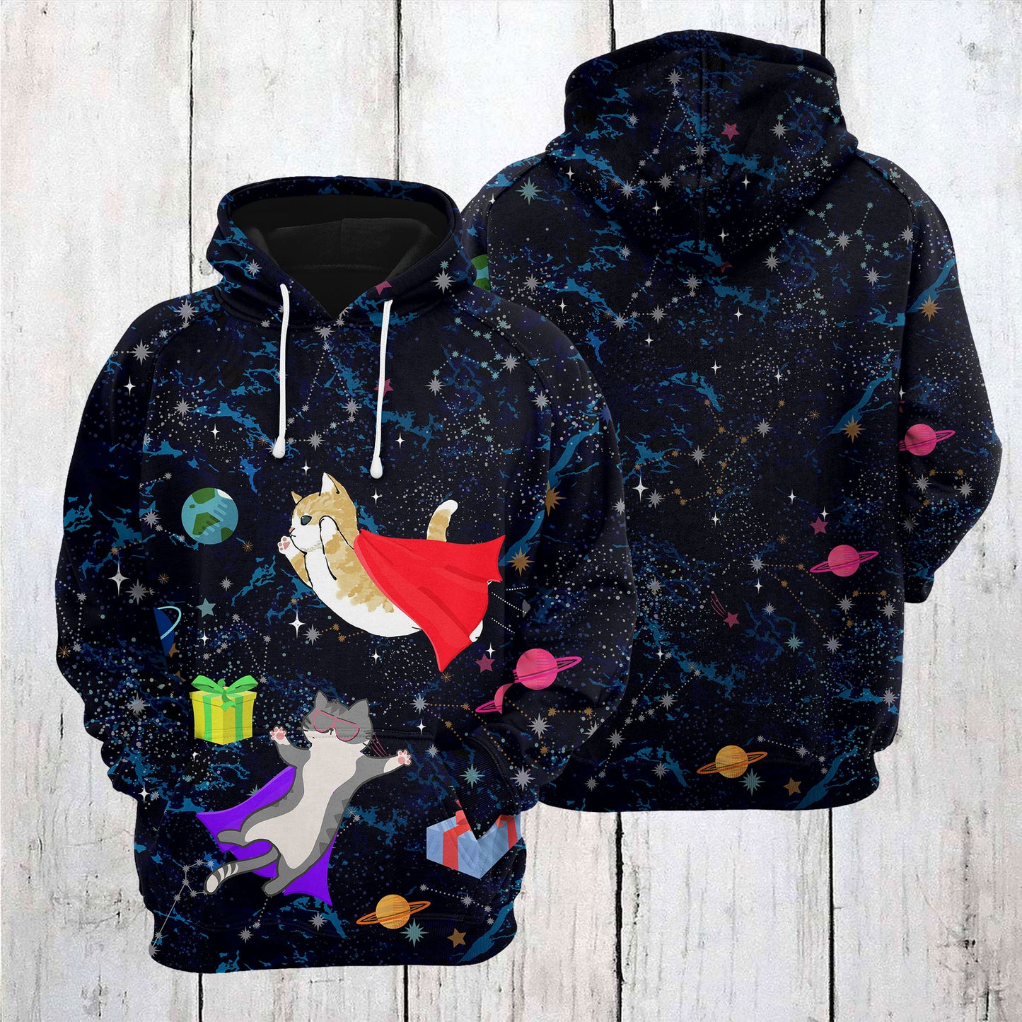 Cat Space T1910 - All Over Print Unisex Hoodie