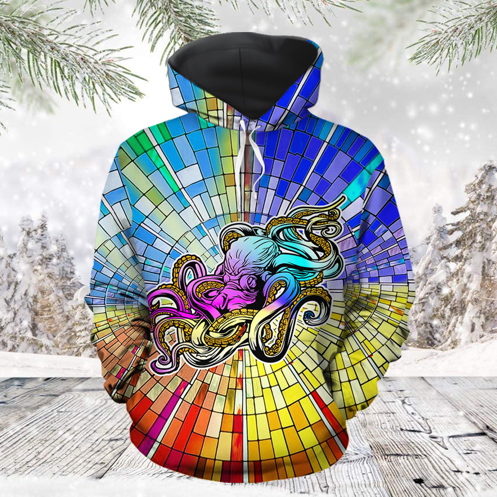 Amazing Octopus HZ121607 unisex womens & mens, couples matching, friends, funny family sublimation 3D hoodie christmas holiday gifts (plus size available)