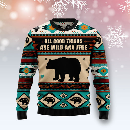 Bear Wild And Free T810 Ugly Christmas Sweater